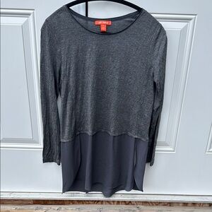 Joe Fresh Gray Asymmetrical 3/4 Sleeve Tunic